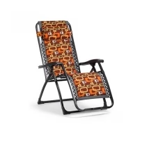 Кресло-шезлонг раскладное, коричневый (абстракция, мягкий подголовник, текстиль) maх 100 кг B-11M/Ц