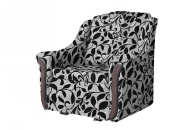 Кресло-кровать Виктория (выкатное) листок черный, рогожка